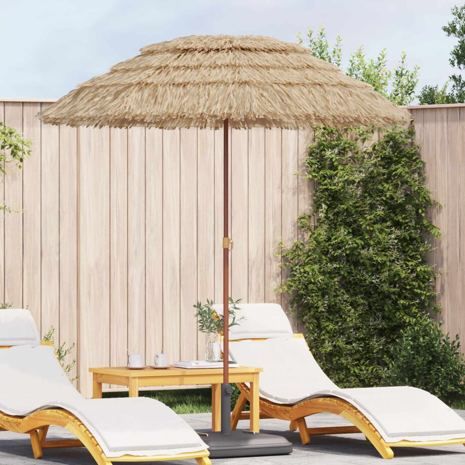 vidaXL Strandparasol Naturel 160 x 160 x 196 cm Polyester en staal afbeelding 1