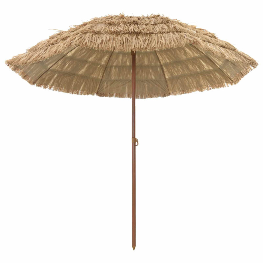 vidaXL Strandparasol Naturel 255 x 255 x 255 cm Polyester en staal vidaXL Strandparasol Naturel 255 x 255 x 255 cm Polyester en staal afbeelding 1