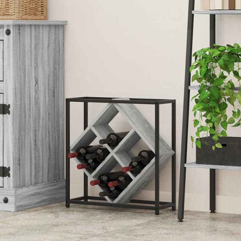 vidaXL Wijnrek Grijs Sonoma 51 x 18 x 52,5 cm Bewerkt hout vidaXL Wijnrek Grijs Sonoma 51 x 18 x 52,5 cm Bewerkt hout afbeelding 1