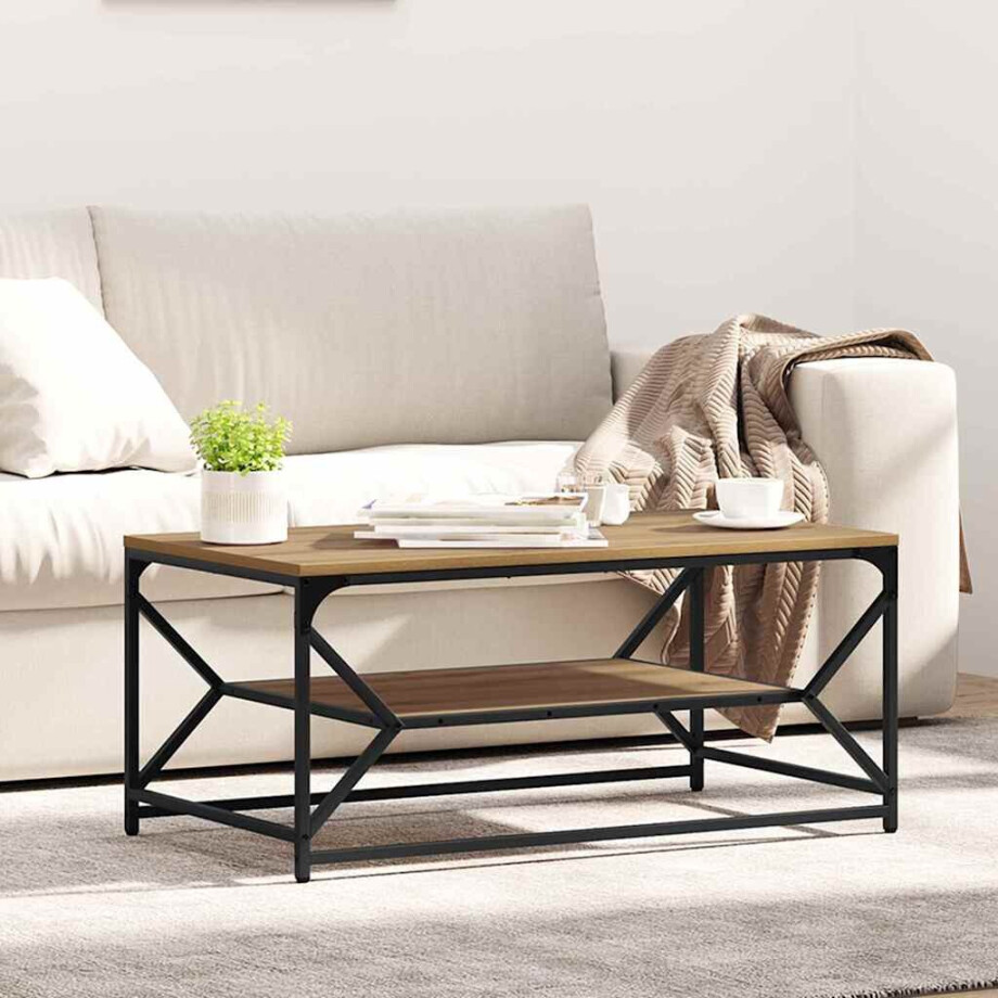 vidaXL Salontafel Artisan Eiken 90 x 50 x 40 cm afbeelding 1