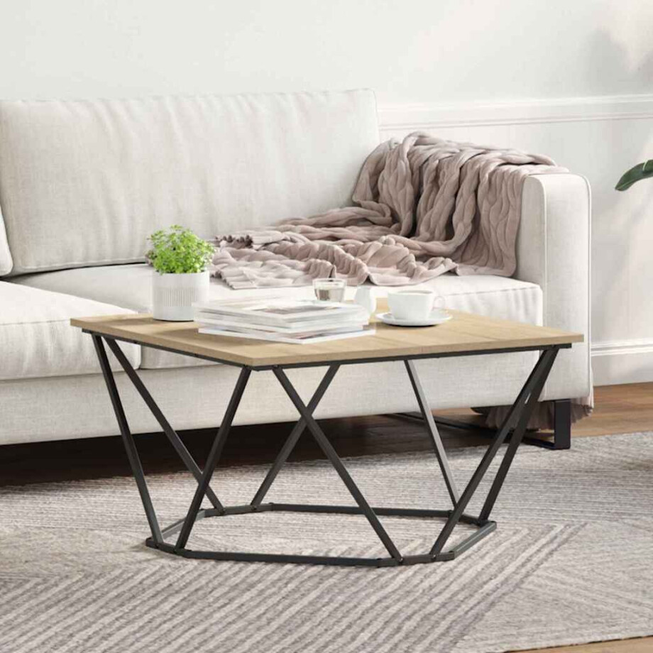 vidaXL Salontafel Sonoma Eiken 80 x 80 x 45 cm afbeelding 1