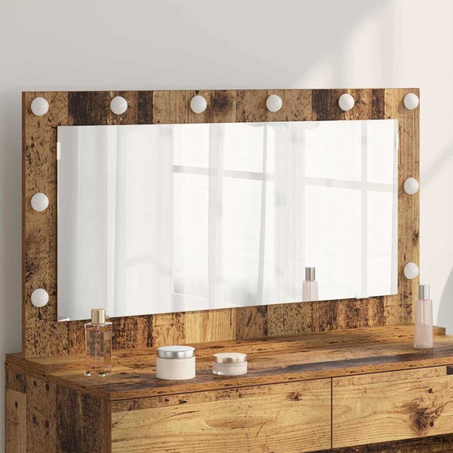 vidaXL Schmink Spiegel Rechthoekig Oudhout 100 x 55 x 18 cm vidaXL Schmink Spiegel Rechthoekig Oudhout 100 x 55 x 18 cm afbeelding 1