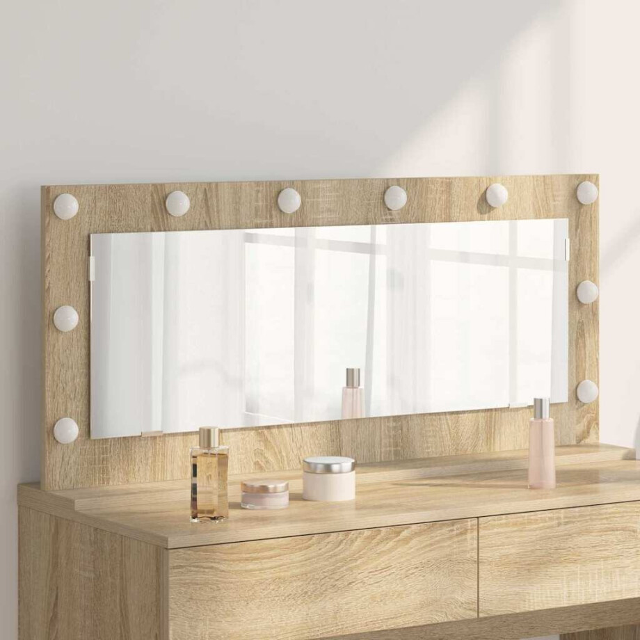 vidaXL Schmink Spiegel Rechthoekig Sonoma Eiken 100 x 45 x 18 cm vidaXL Schmink Spiegel Rechthoekig Sonoma Eiken 100 x 45 x 18 cm afbeelding 1