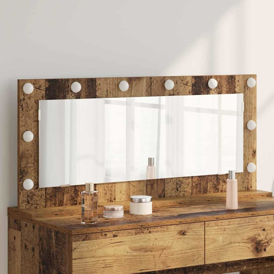 vidaXL Schmink Spiegel Rechthoekig Oudhout 100 x 45 x 18 cm vidaXL Schmink Spiegel Rechthoekig Oudhout 100 x 45 x 18 cm afbeelding 1