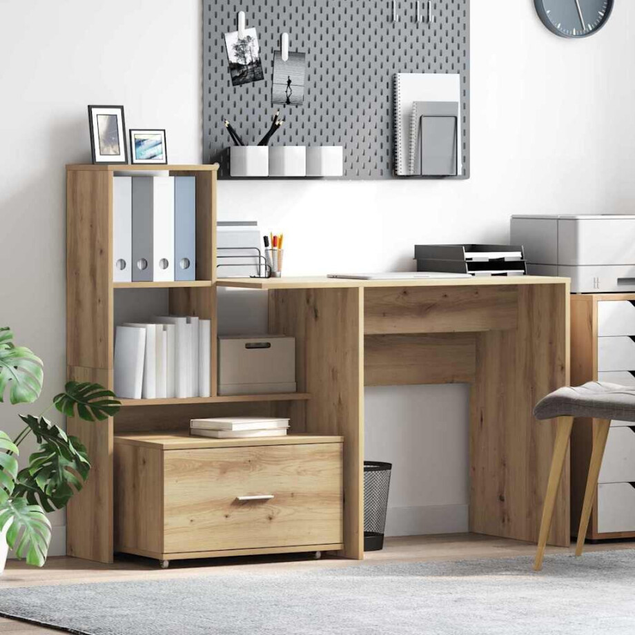 vidaXL Ladenkast met wiel Artisan Eiken 55 x 45 x 31 cm vidaXL Ladenkast met wiel Artisan Eiken 55 x 45 x 31 cm afbeelding 1