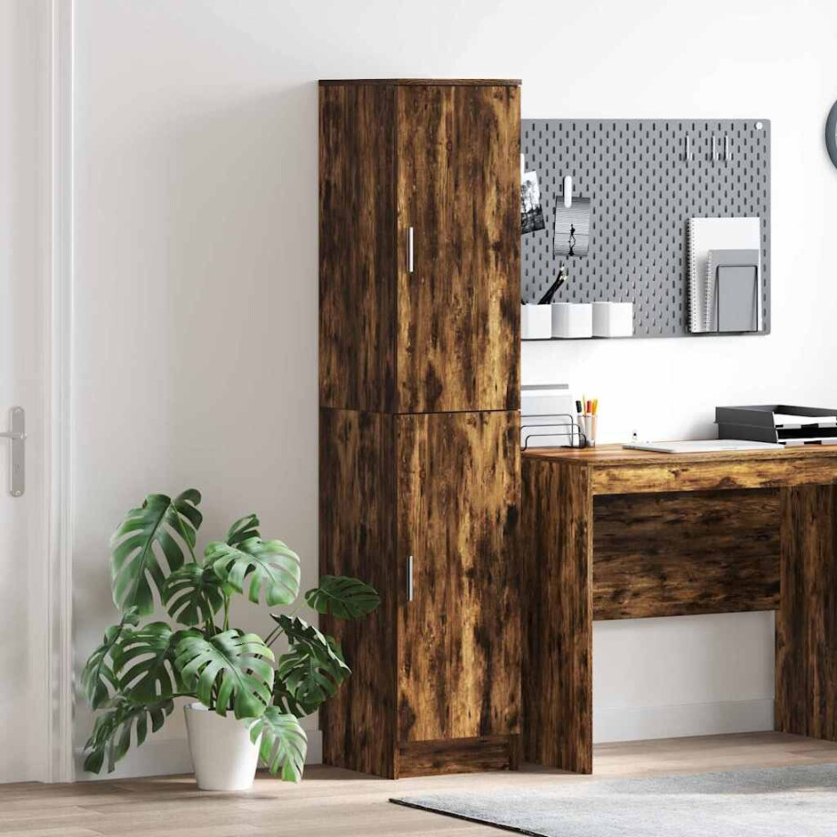 vidaXL Hoge kast Gerookt eiken 35 x 39 x 168 cm afbeelding 1