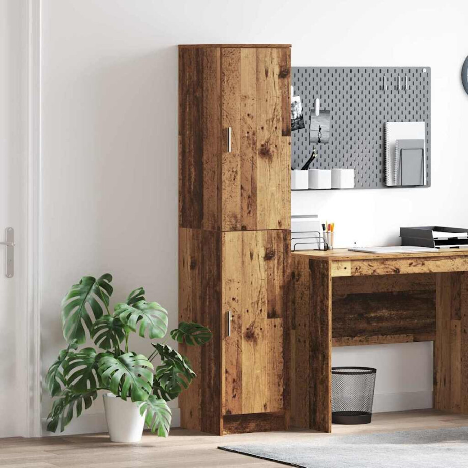vidaXL Hoge kast Oudhout 35 x 39 x 168 cm afbeelding 1