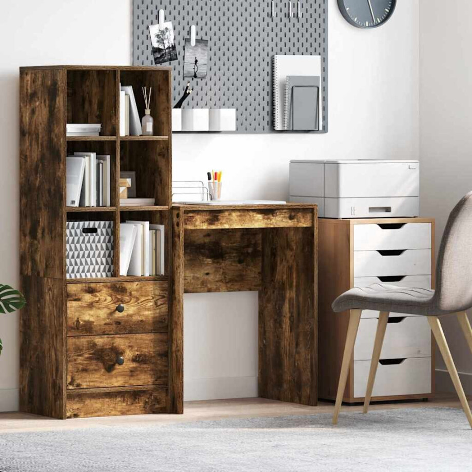 vidaXL Bureau Gerookt eiken 60 x 40 x 76 cm vidaXL Bureau Gerookt eiken 60 x 40 x 76 cm afbeelding 1