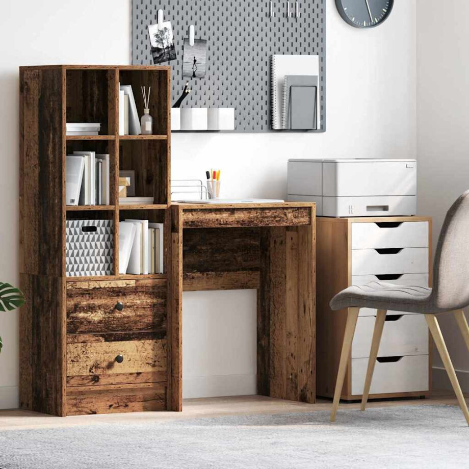 vidaXL Bureau Oudhout 60 x 40 x 76 cm afbeelding 1