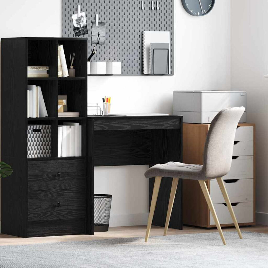 vidaXL Bureau Zwart Eiken 70 x 40 x 76 cm afbeelding 1