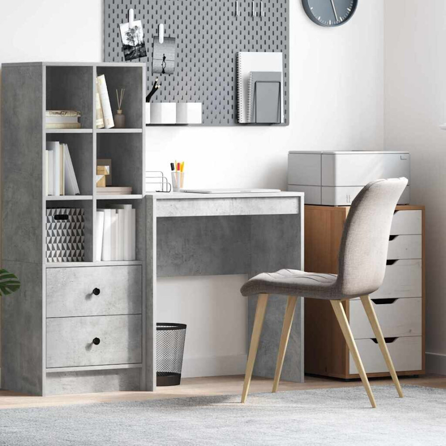 vidaXL Bureau Beton Grijs 70 x 40 x 76 cm vidaXL Bureau Beton Grijs 70 x 40 x 76 cm afbeelding 1
