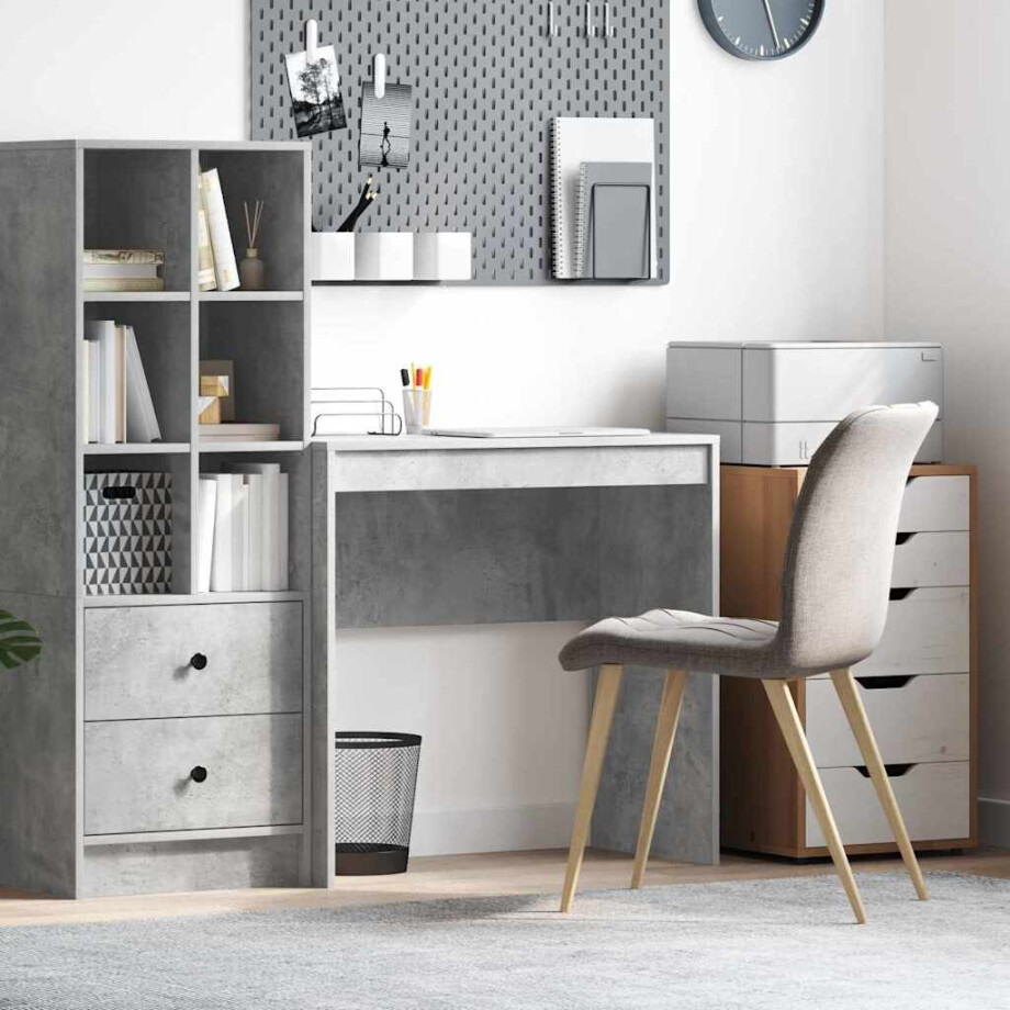 vidaXL Bureau Beton Grijs 80 x 40 x 76 cm afbeelding 1
