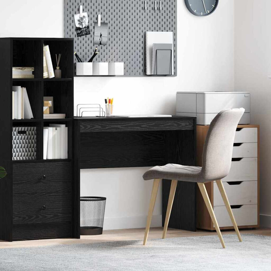 vidaXL Bureau Zwart Eiken 90 x 40 x 76 cm vidaXL Bureau Zwart Eiken 90 x 40 x 76 cm afbeelding 1