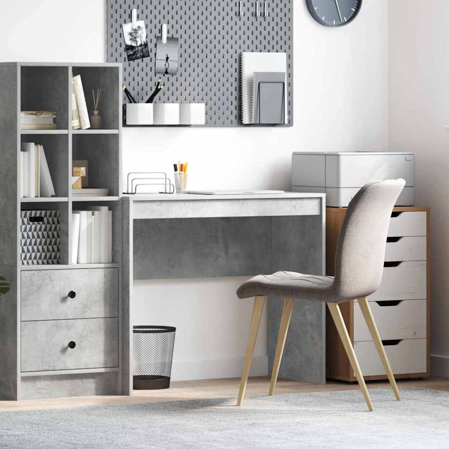 vidaXL Bureau Beton Grijs 90 x 40 x 76 cm afbeelding 1