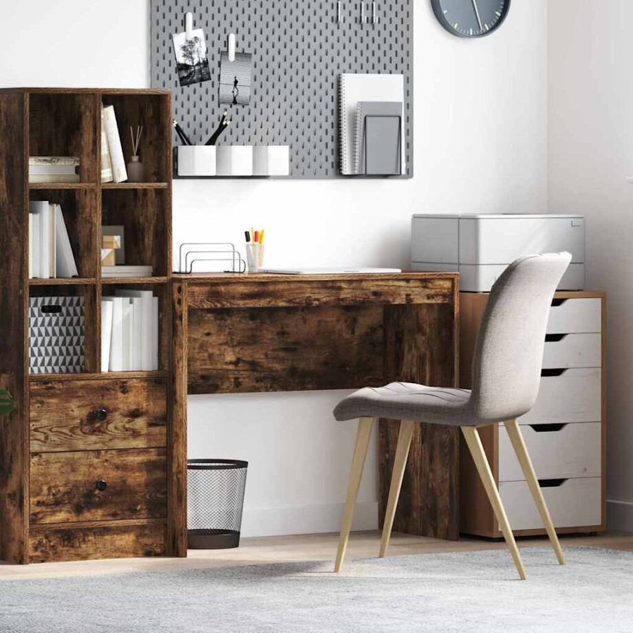vidaXL Bureau Gerookt eiken 90 x 40 x 76 cm vidaXL Bureau Gerookt eiken 90 x 40 x 76 cm afbeelding 1