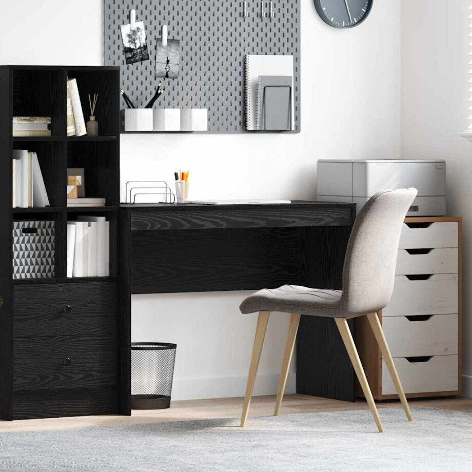 vidaXL Bureau Zwart Eiken 100 x 40 x 76 cm afbeelding 1