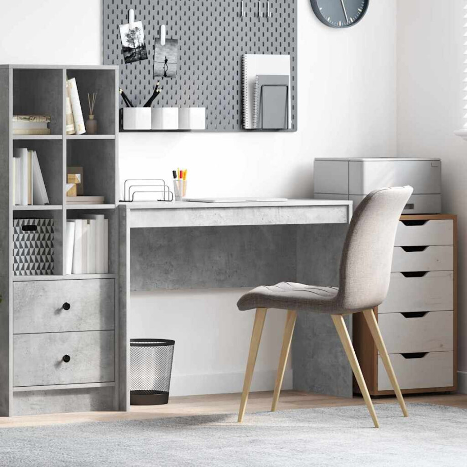vidaXL Bureau Beton Grijs 100 x 40 x 76 cm afbeelding 1