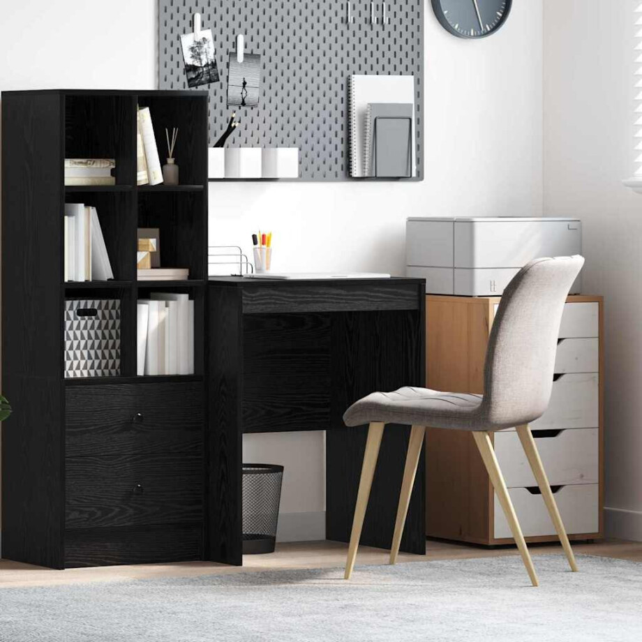 vidaXL Bureau Zwart Eiken 60 x 50 x 76 cm vidaXL Bureau Zwart Eiken 60 x 50 x 76 cm afbeelding 1