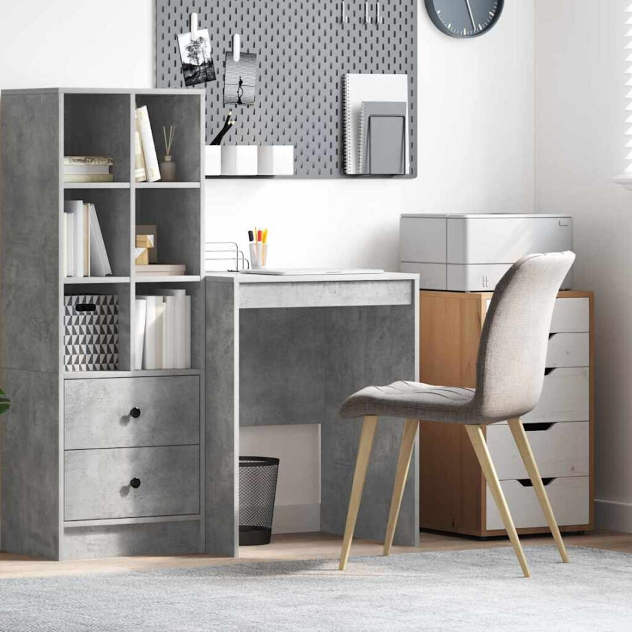vidaXL Bureau Beton Grijs 60 x 50 x 76 cm afbeelding 1
