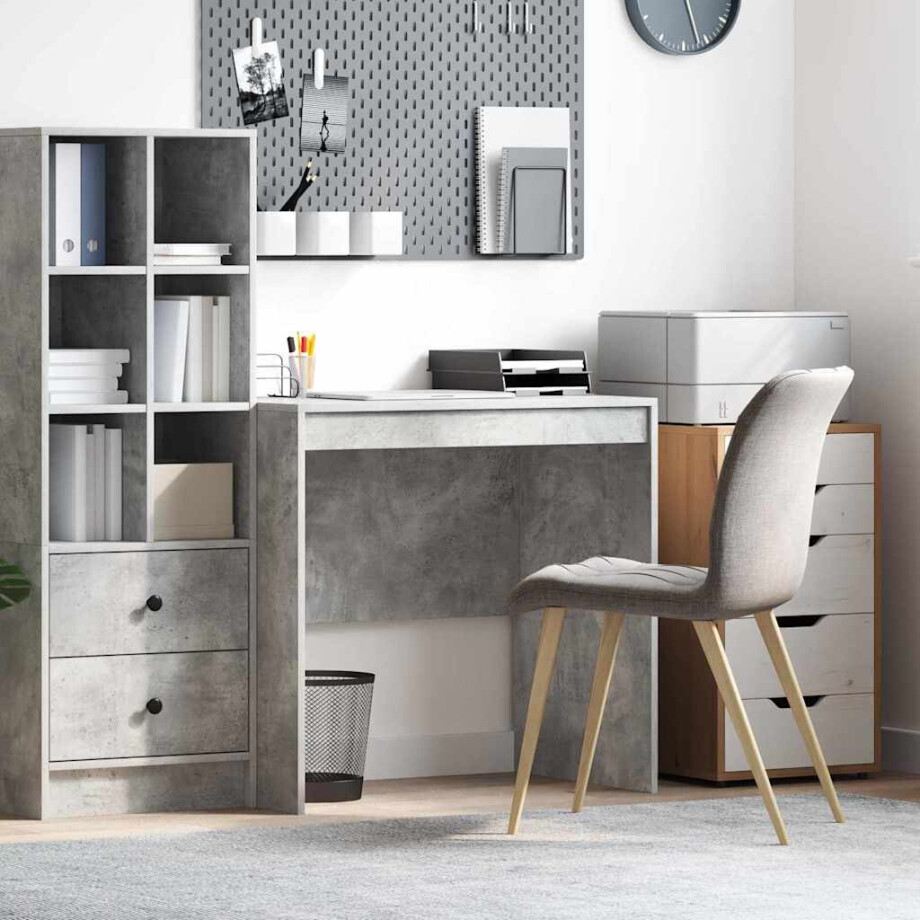 vidaXL Bureau Beton Grijs 80 x 50 x 76 cm afbeelding 1