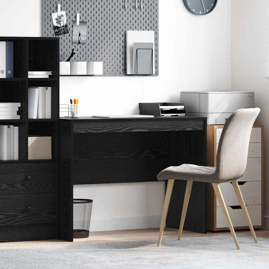vidaXL Bureau Zwart Eiken 100 x 50 x 76 cm vidaXL Bureau Zwart Eiken 100 x 50 x 76 cm afbeelding 1