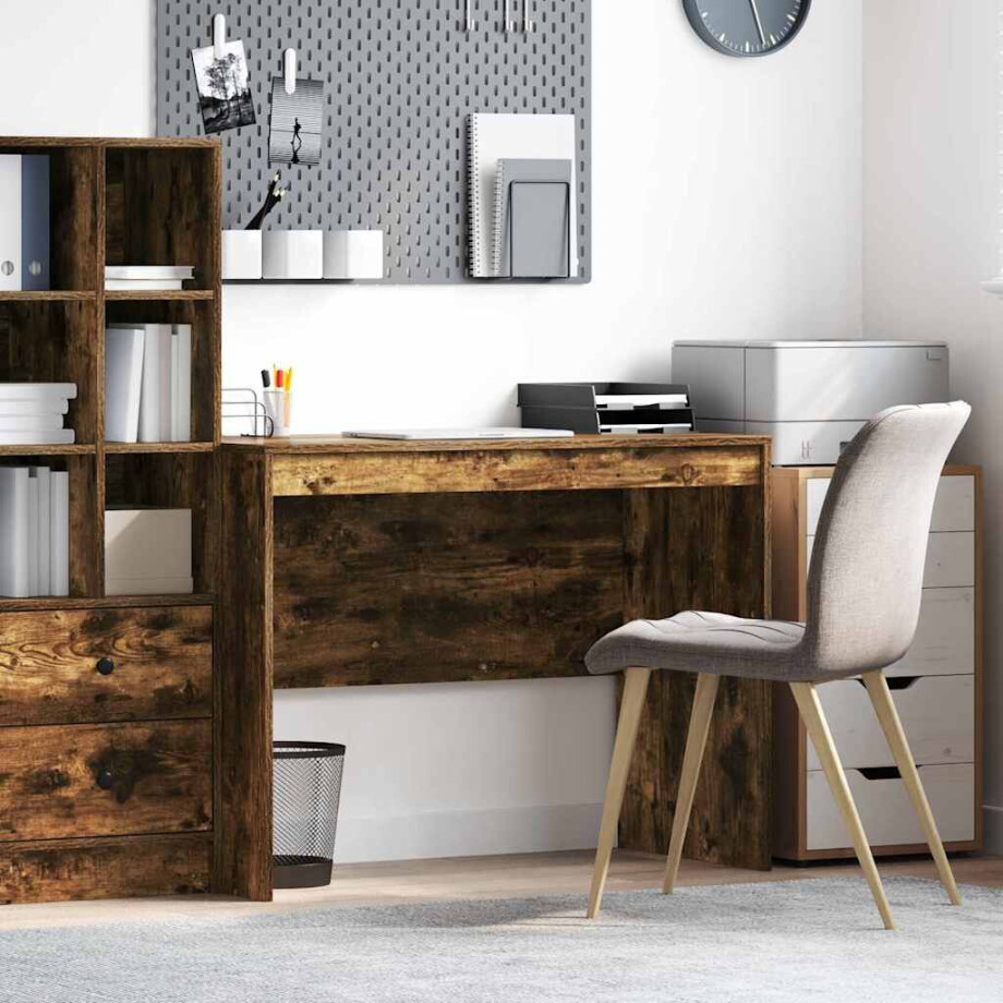 vidaXL Bureau Gerookt eiken 100 x 50 x 76 cm afbeelding 1
