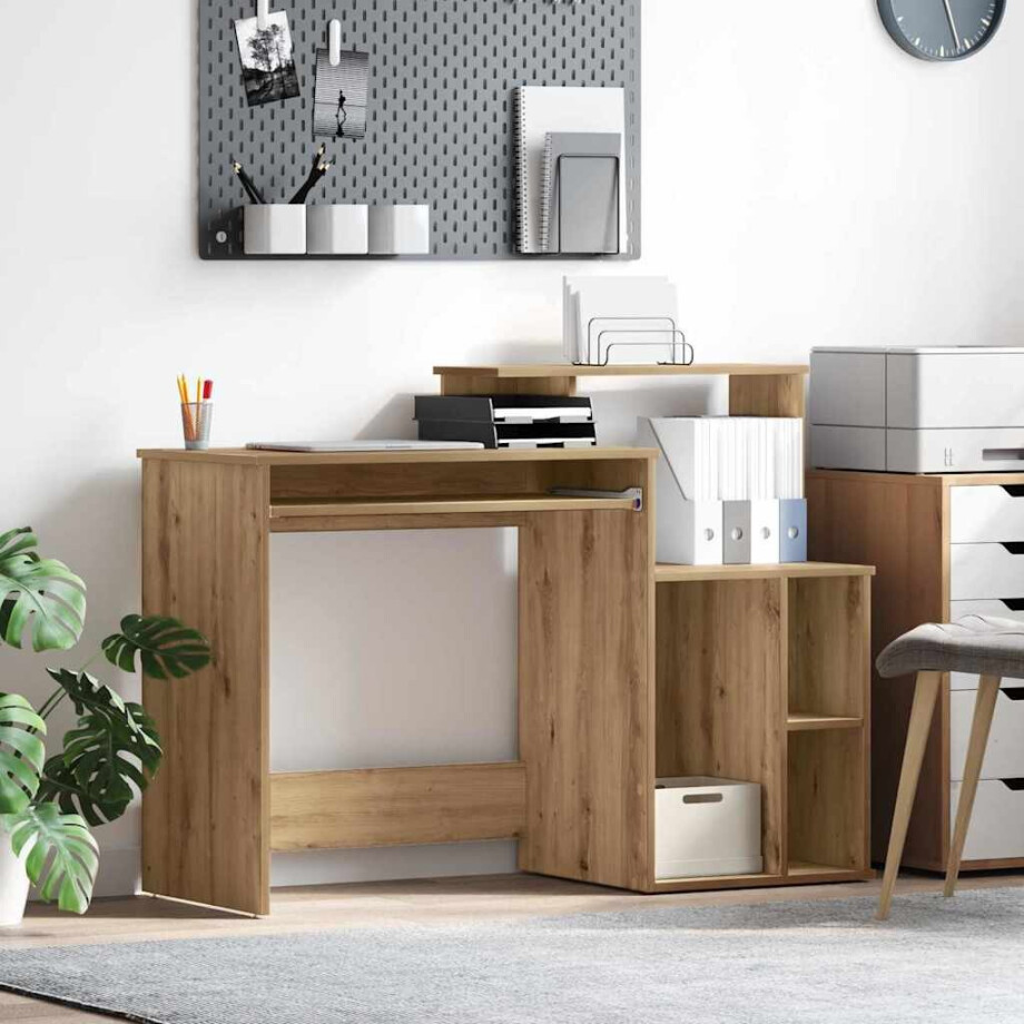 vidaXL Bureau met lade Artisan Eiken 120,5 x 44 x 88,5 cm Bewerkt hout vidaXL Bureau met lade Artisan Eiken 120,5 x 44 x 88,5 cm Bewerkt hout afbeelding 1