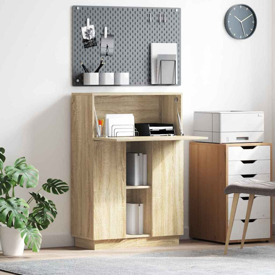 vidaXL Bureau Sonoma Eiken 71,5 x 31,5 x 106,5 cm Bewerkt hout vidaXL Bureau Sonoma Eiken 71,5 x 31,5 x 106,5 cm Bewerkt hout afbeelding 1