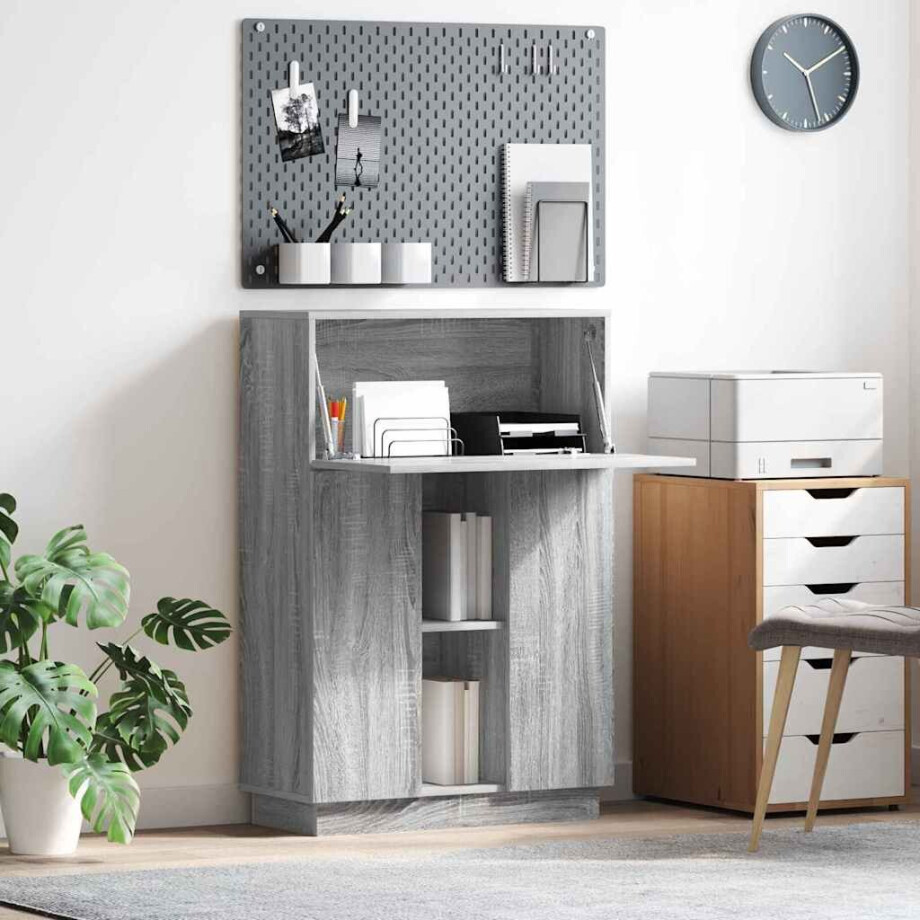 vidaXL Bureau Grijs Sonoma 71,5 x 31,5 x 106,5 cm Bewerkt hout vidaXL Bureau Grijs Sonoma 71,5 x 31,5 x 106,5 cm Bewerkt hout afbeelding 1