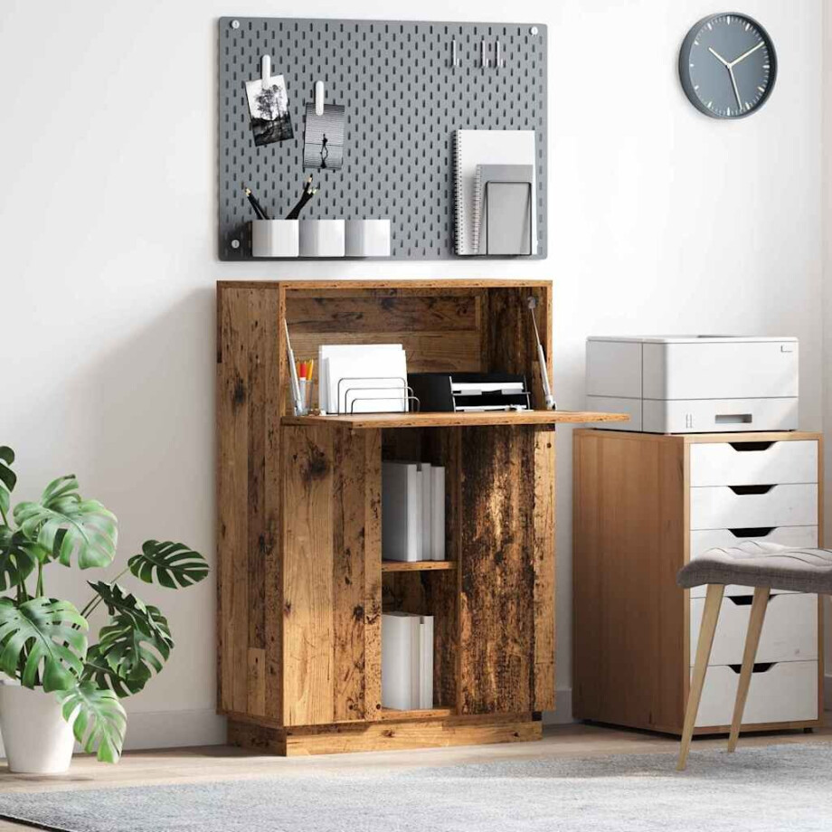 vidaXL Bureau met plank Oud Hout 71,5 x 31,5 x 106,5 cm Bewerkt hout vidaXL Bureau met plank Oud Hout 71,5 x 31,5 x 106,5 cm Bewerkt hout afbeelding 1