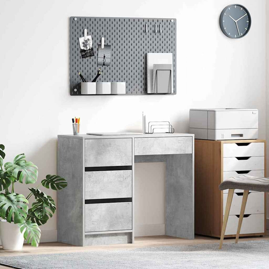vidaXL Bureau met lade Beton Grijs 90 x 37,5 x 75 cm Bewerkt hout vidaXL Bureau met lade Beton Grijs 90 x 37,5 x 75 cm Bewerkt hout afbeelding 1