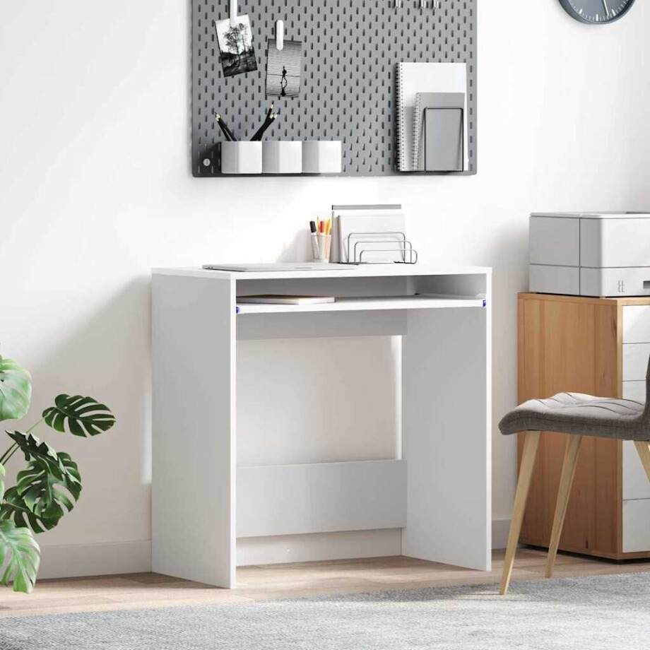 vidaXL Bureau met lade met opslag Wit 77.5 x 43 x 79 cm Bewerkt hout vidaXL Bureau met lade met opslag Wit 77.5 x 43 x 79 cm Bewerkt hout afbeelding 1