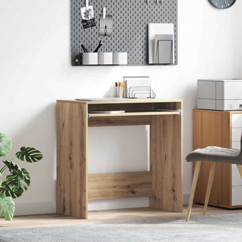 vidaXL Bureau met lade Artisan Eiken 77.5 x 43 x 79 cm Bewerkt hout afbeelding 1