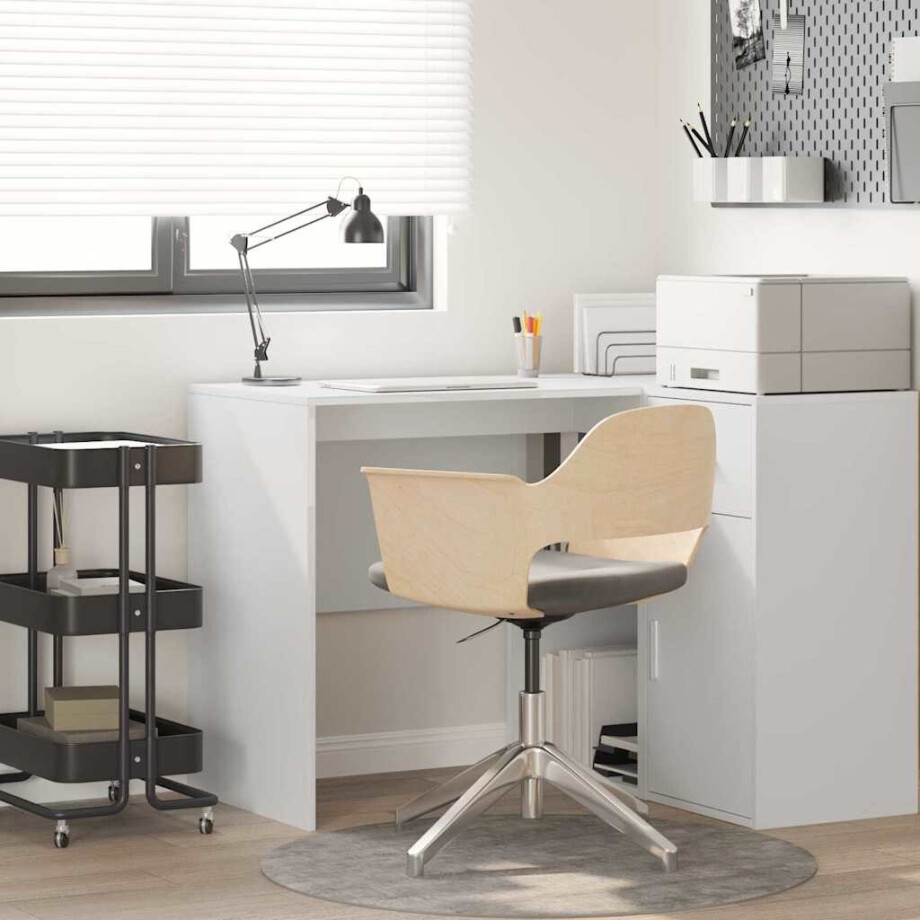 vidaXL Bureau met plank met opslag Wit 102 x 50 x 75 cm Bewerkt hout afbeelding 1