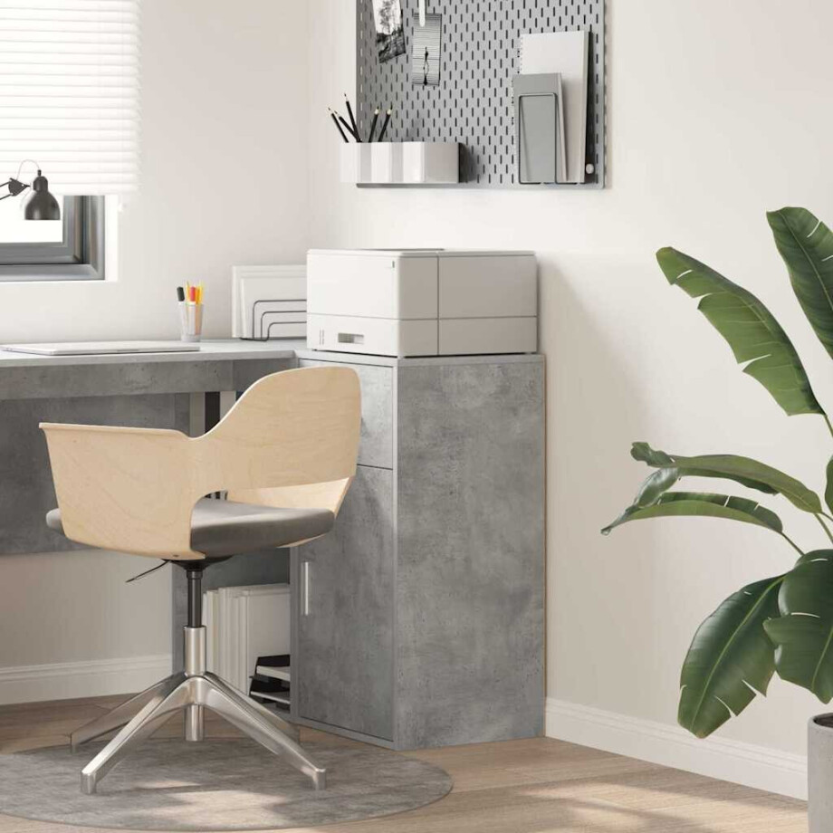 vidaXL Dressoir met lade Beton Grijs 38 x 34 x 75 cm afbeelding 1