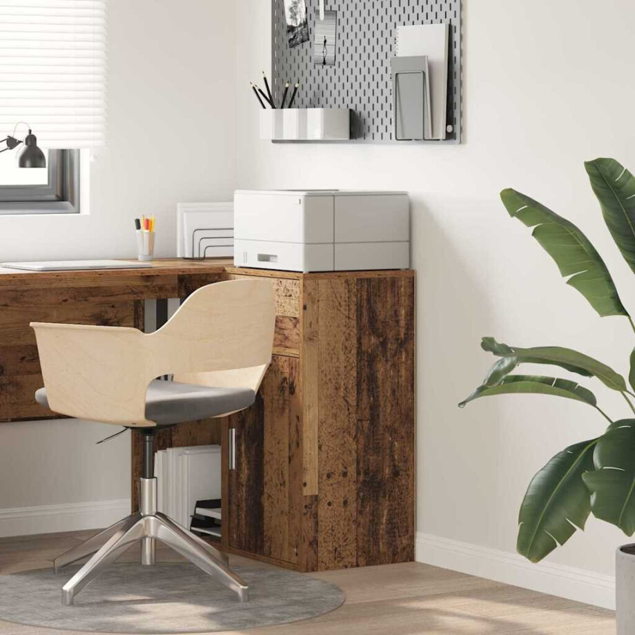 vidaXL Dressoir met lade Oudhout 38 x 34 x 75 cm afbeelding 1