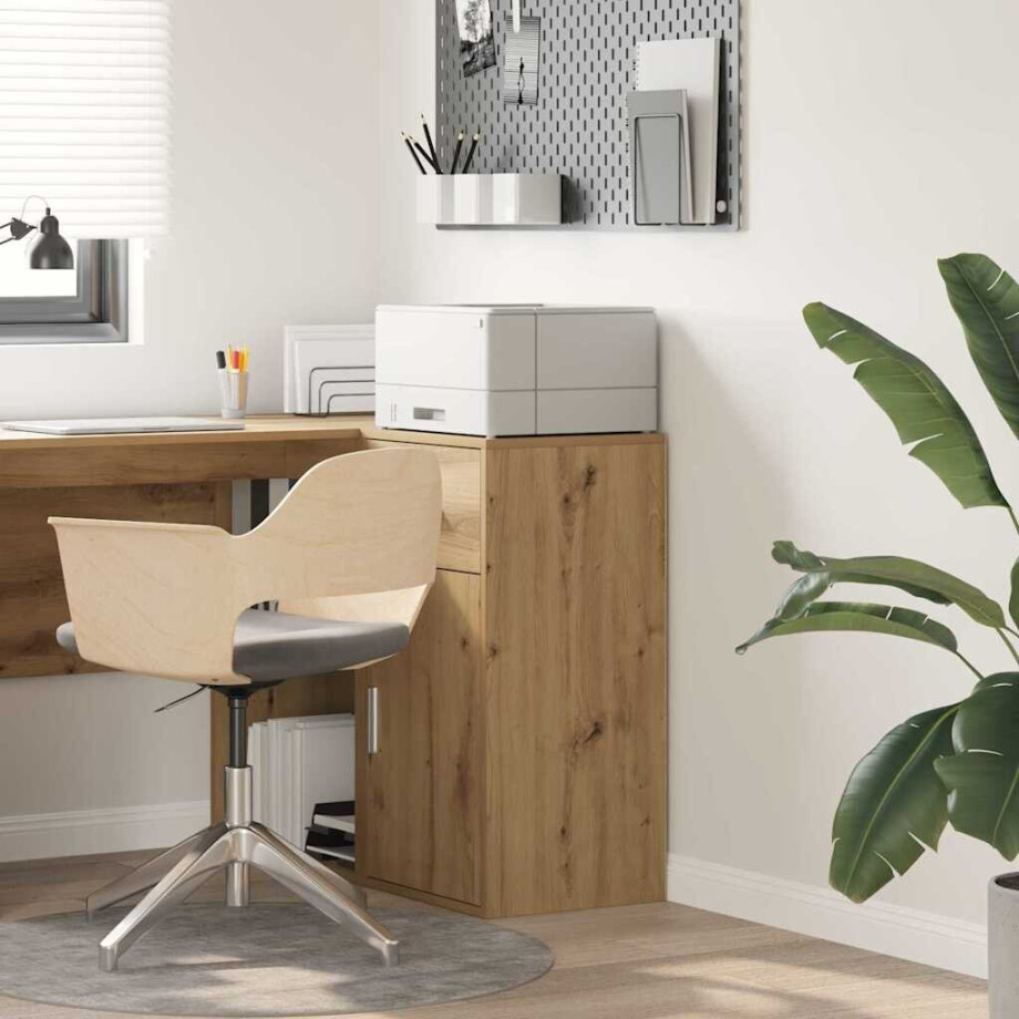 vidaXL Dressoir met lade Artisan Eiken 38 x 34 x 75 cm afbeelding 1