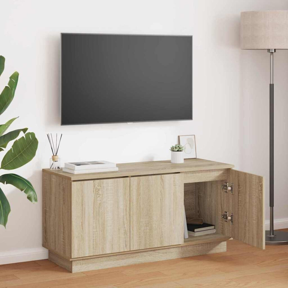 vidaXL TV-kast Sonoma Eiken 100 x 38 x 49 cm Bewerkt hout afbeelding 1