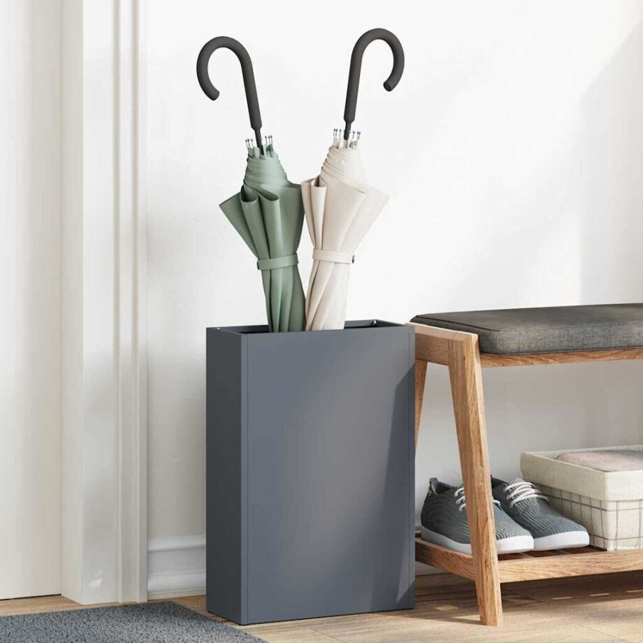 vidaXL Paraplu Standaard Antraciet 28 x 12 x 41 cm Staal afbeelding 1