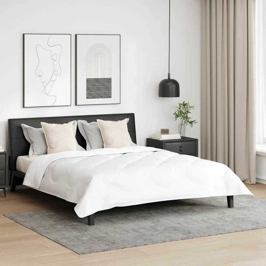vidaXL Hoofdkussen met kussen 2 pcs Wit 65 x 65 x 20 cm Polyester afbeelding 1