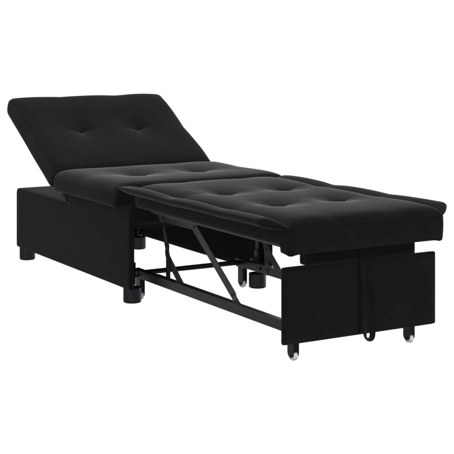 vidaXL Slaapbank Zwart 194 x 67 x 82 cm Fluweel afbeelding 1