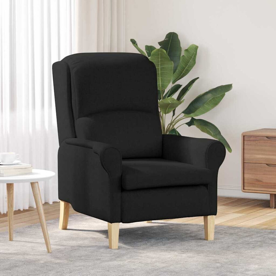 vidaXL Fauteuil Zwart Stof afbeelding 1