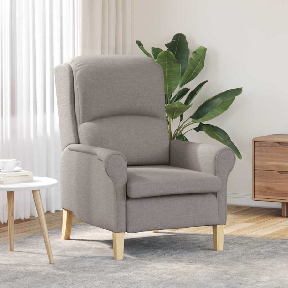 vidaXL Fauteuil Taupe Stof afbeelding 1