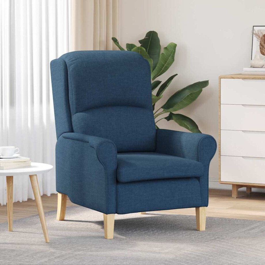 vidaXL Fauteuil Blauw 76 x 94 x 102 cm Stof afbeelding 1