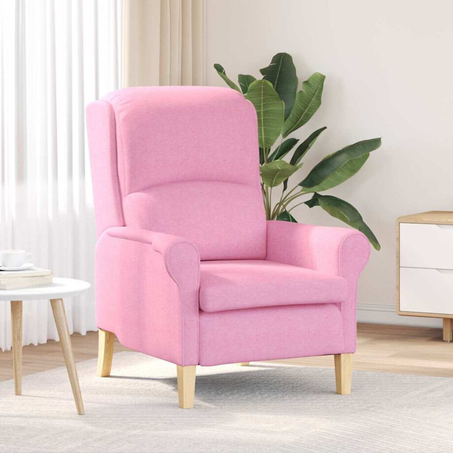 vidaXL Fauteuil Roze Stof afbeelding 1