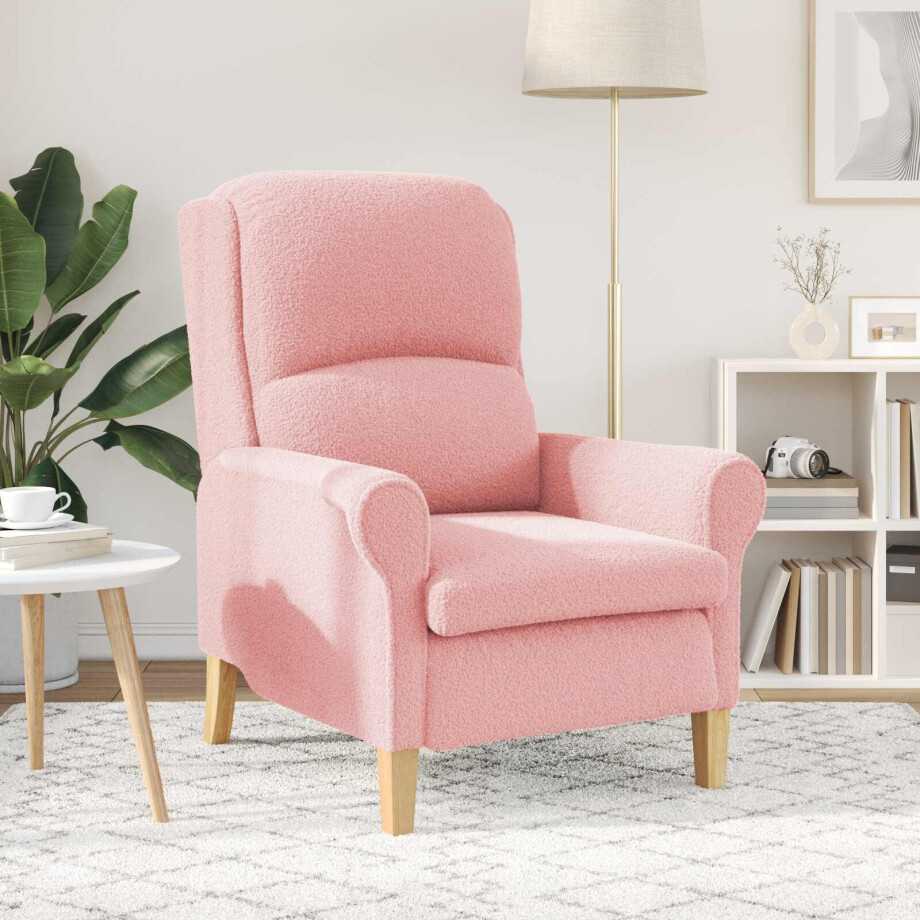 vidaXL Fauteuil Roze Zachte Sherpa stof vidaXL Fauteuil Roze Zachte Sherpa stof afbeelding 1