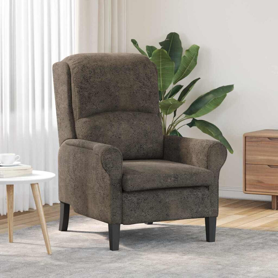 vidaXL Fauteuil Donkergrijs 76 x 94 x 102 cm Nep Leer afbeelding 1