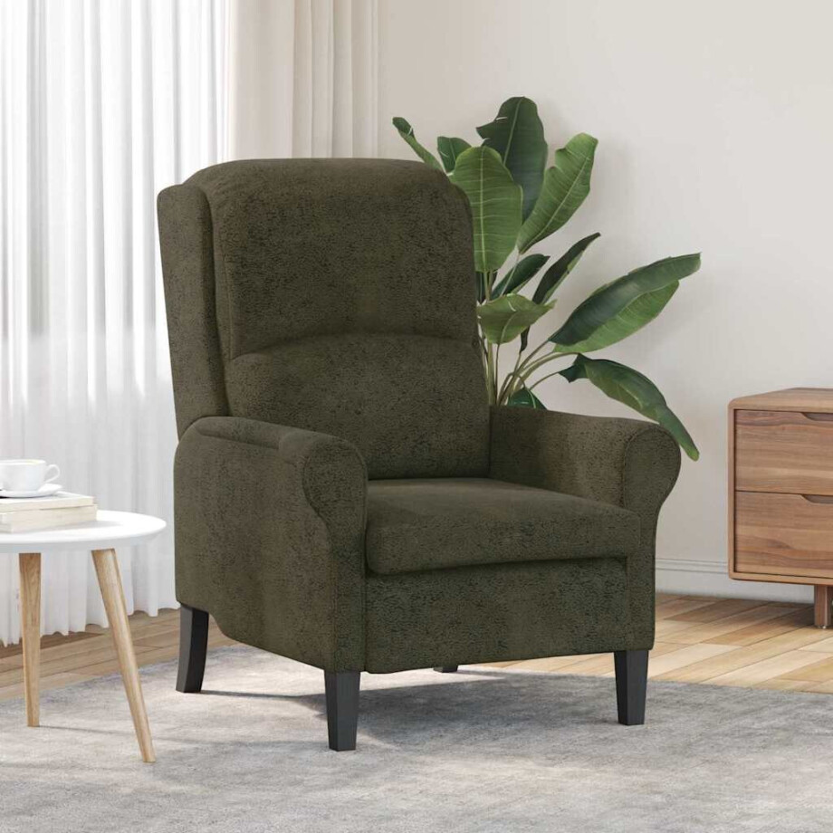 vidaXL Fauteuil Leger groen 76 x 94 x 102 cm Nep Leer afbeelding 1