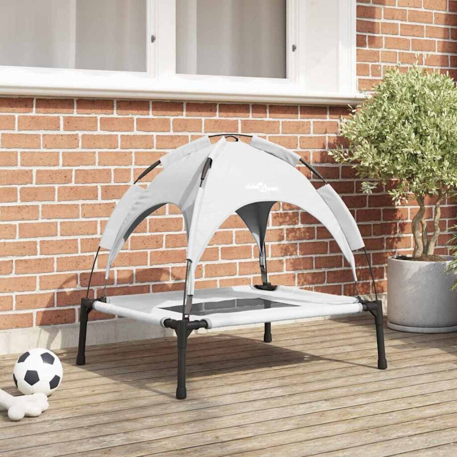 vidaXL Hondenbed Zilvergrijs 76 x 62 x 70,5 cm Staal afbeelding 1