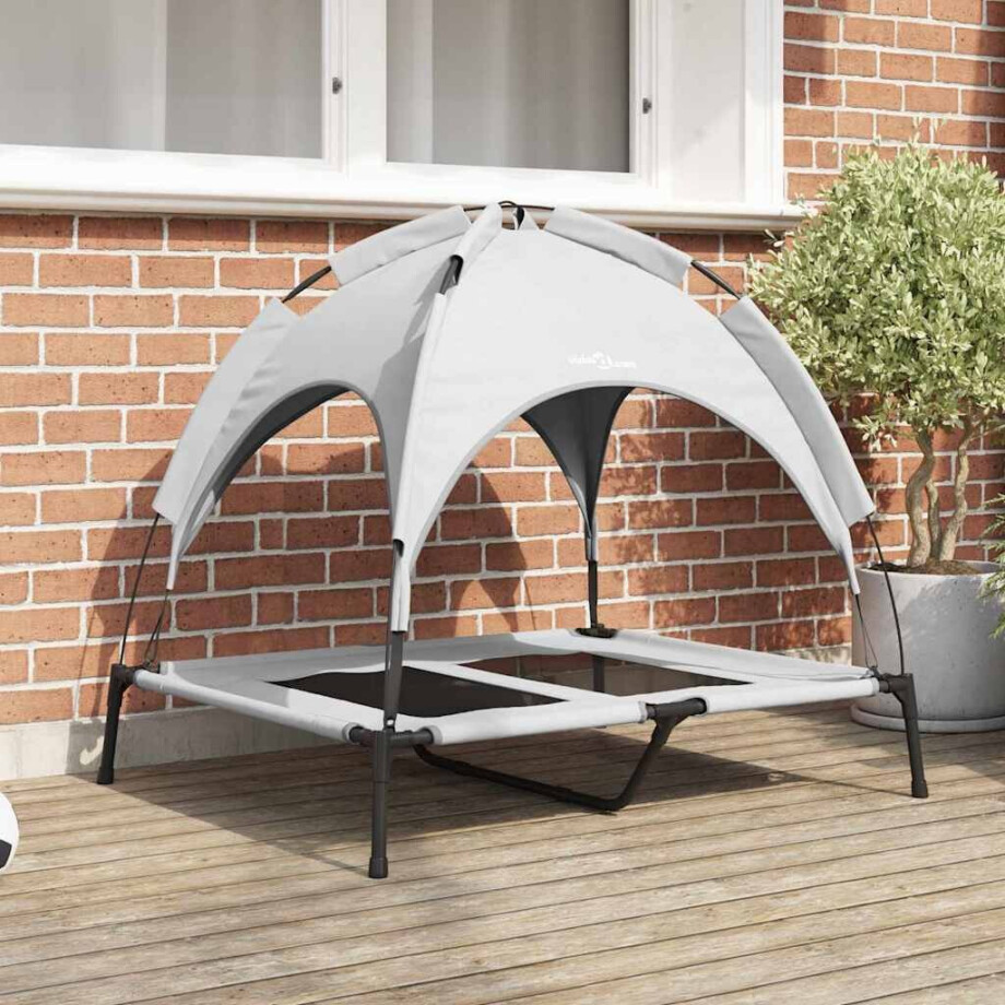 vidaXL Hondenbed Zilvergrijs 92 x 77 x 82,5 cm Staal afbeelding 1